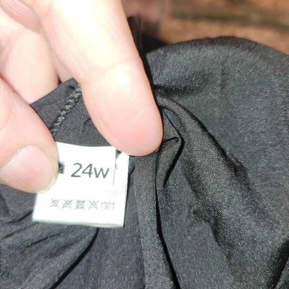 Elegant Black Illusion Mesh Sequin Ruffled Wrap Dress Sz 24W - Picture 12 of 15